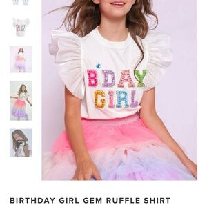 🌷Lola+The boys Birthday Girl Gem Ruffle Shirt🚨